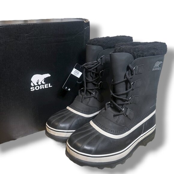 Sorel Caribou WP Insulated Men’s Size 11 Black Waterproof Winter Snow Boots - Picture 2 of 16